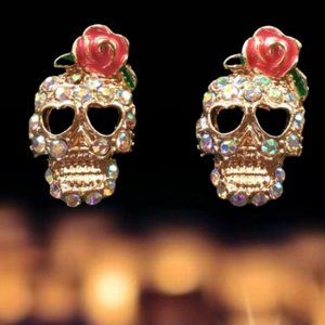 Candy Skull Stud Earrings